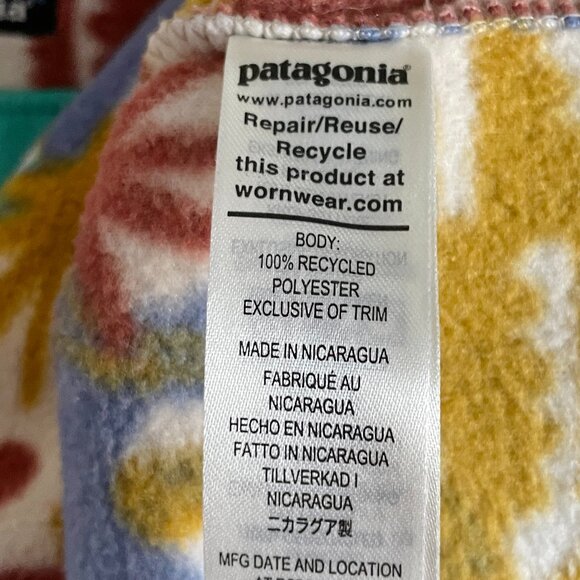 NEW Patagonia Lightweight Synchilla Snap-T Fleece Pullover Women's L Tree Print - Picture 8 of 13